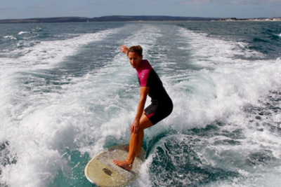 Cheryl surfing